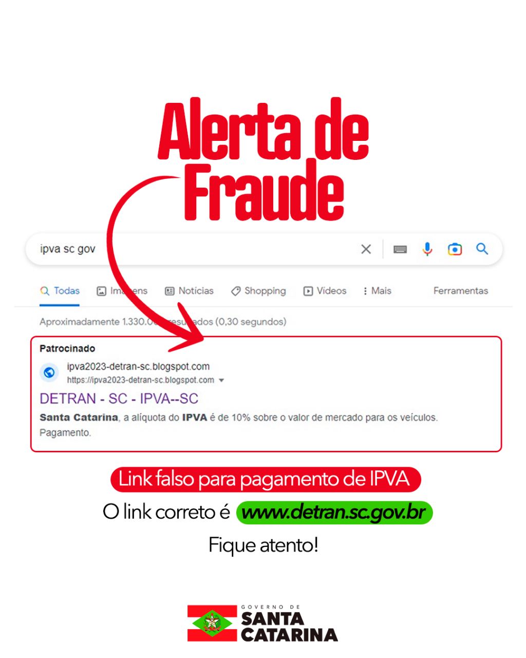 SITE FALSO DO DETRAN/SC